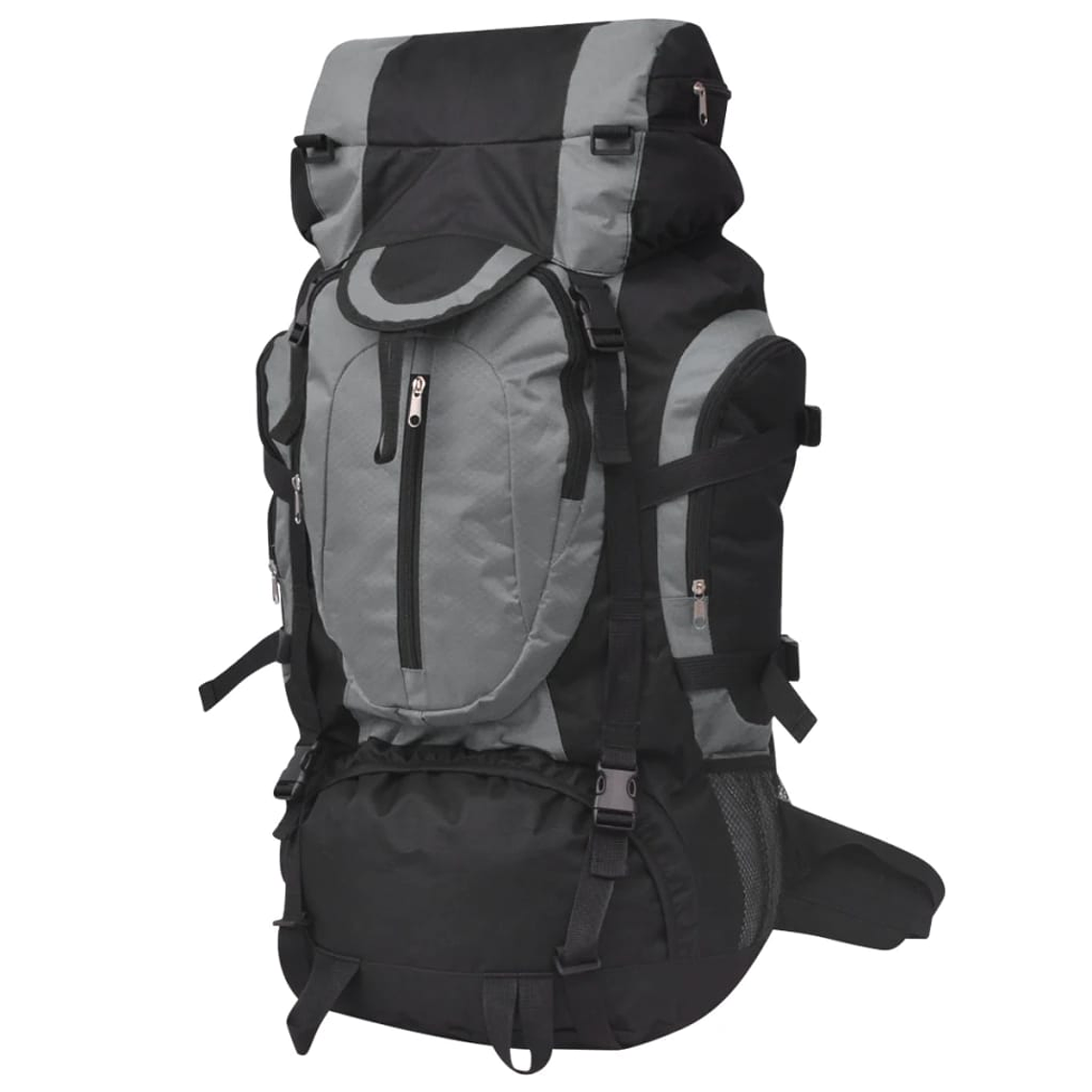 vidaXL Mochila de caminhada XXL 75 L preto e cinza 1