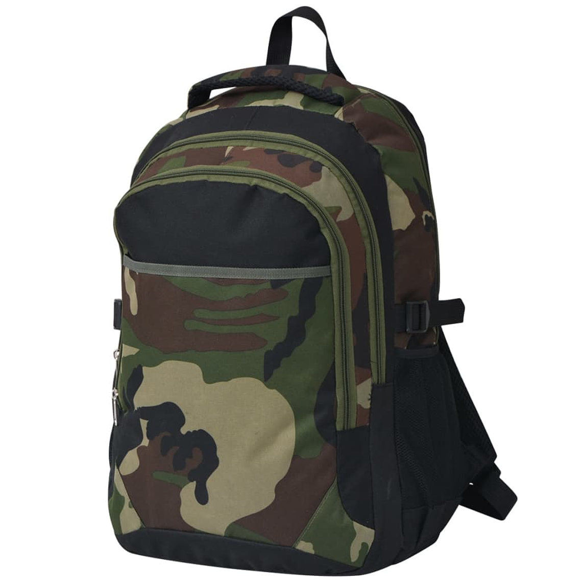 vidaXL Mochila escolar 40 L preto e camuflagem 1