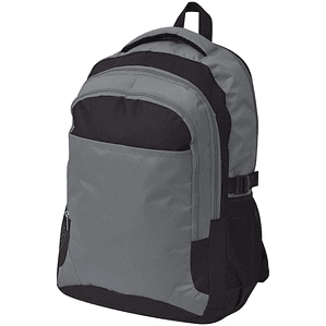 vidaXL Mochila escolar 40 L preto e cinzento