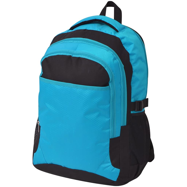 vidaXL Mochila escolar 40 L preto e azul 1