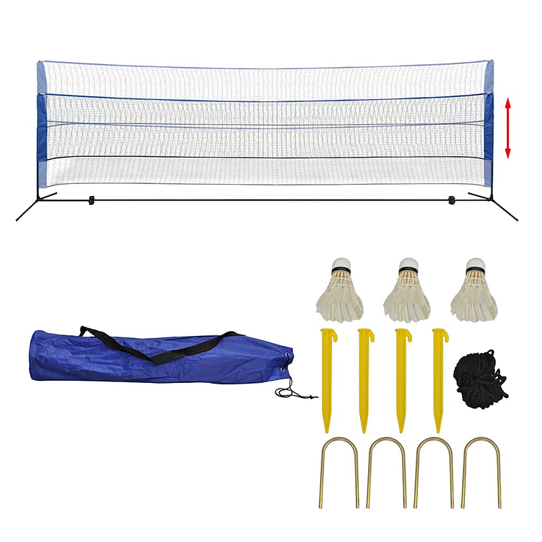 vidaXL Conjunto rede de badminton com volantes 500 x 155 cm 1