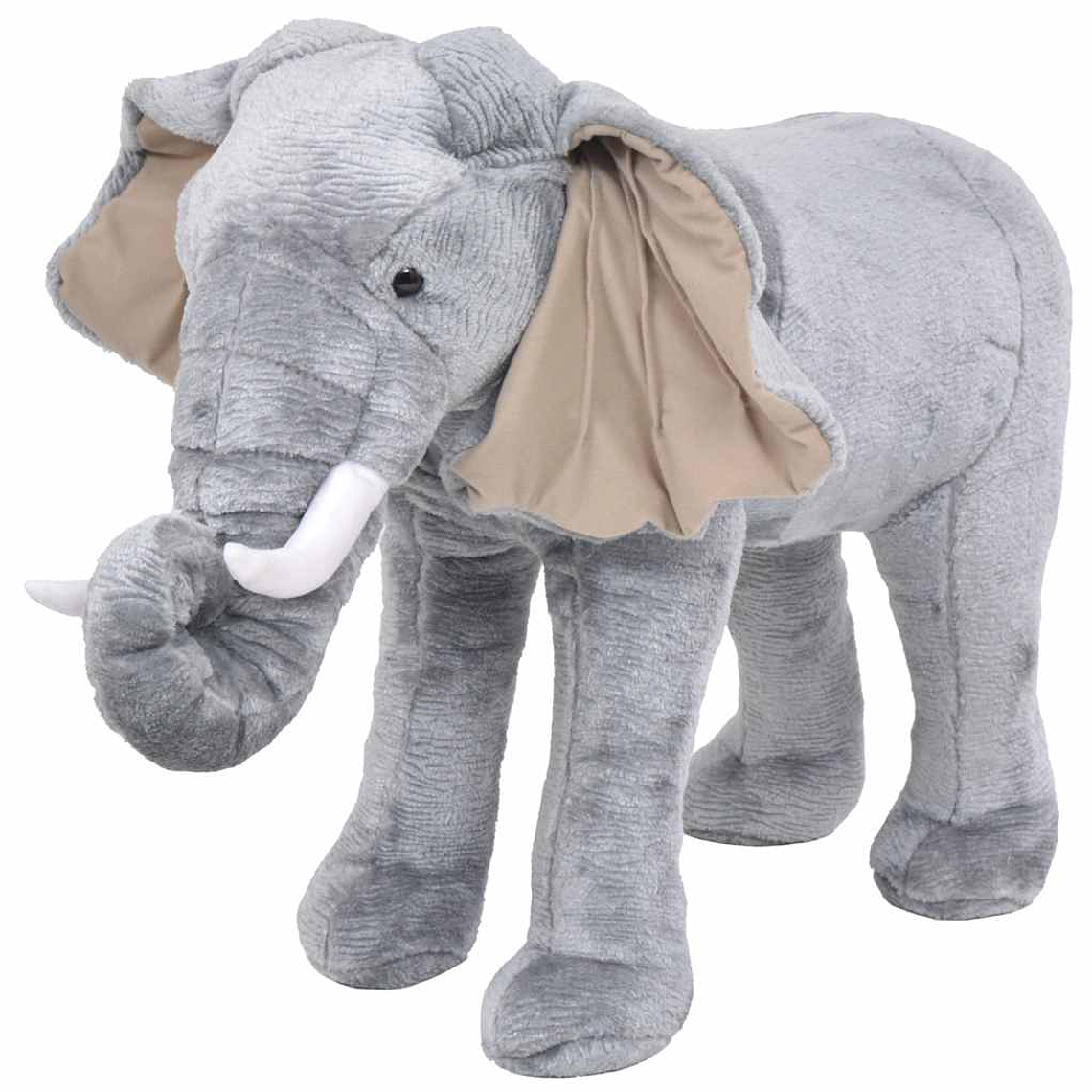 vidaXL Elefante de montar em peluche cinzento XXL 1