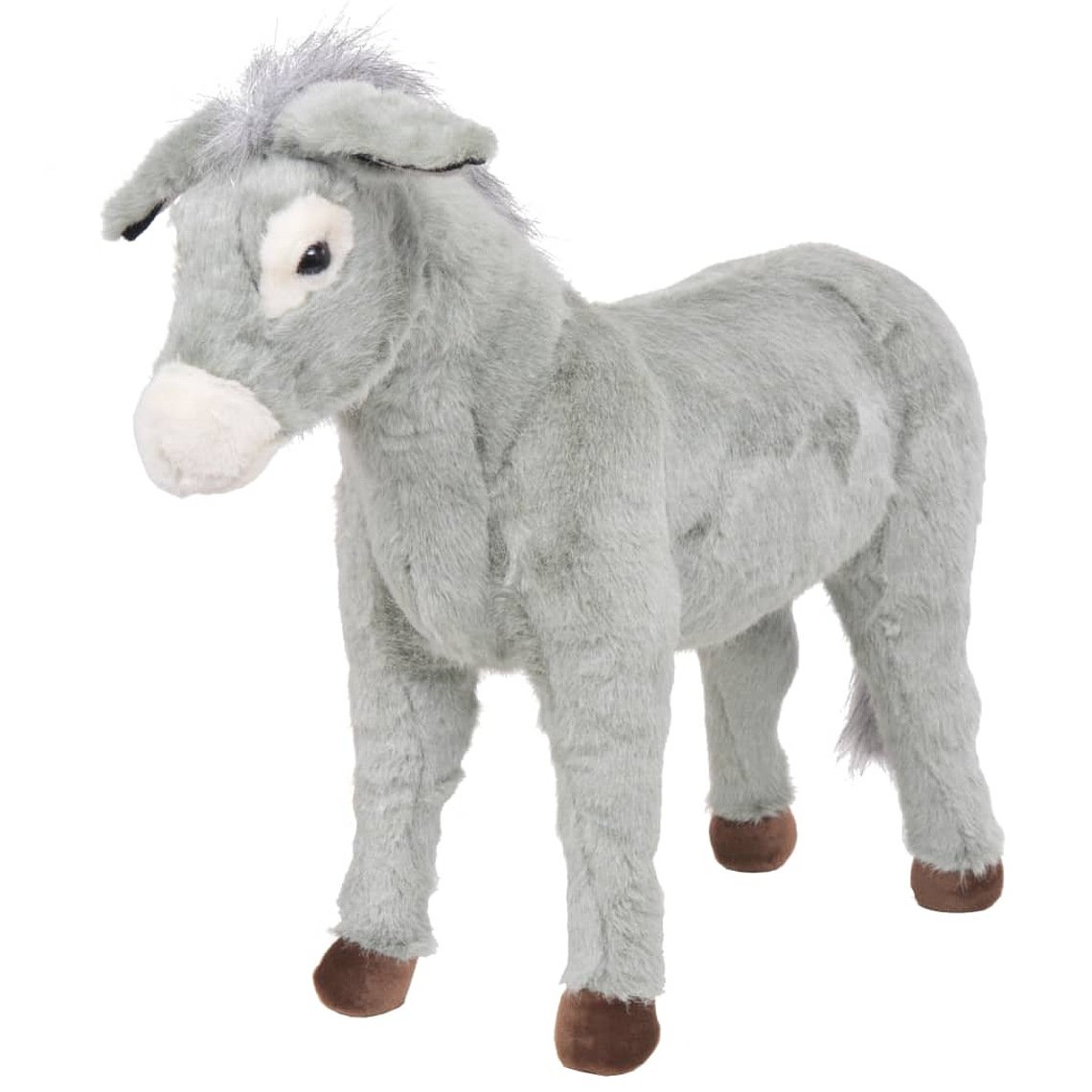 vidaXL Burro de montar em peluche cinzento XXL 1