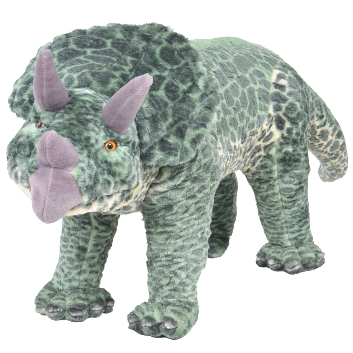 vidaXL Brinquedo de montar dinossauro triceratops peluche verde XXL 1