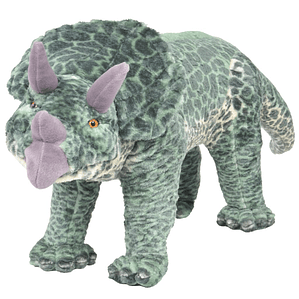 vidaXL Brinquedo de montar dinossauro triceratops peluche verde XXL