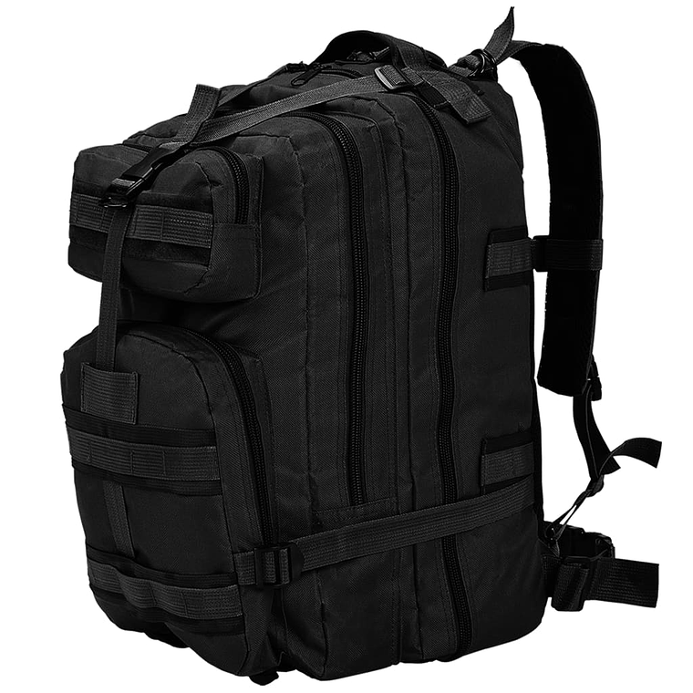 vidaXL Mochila estilo exército 50 L preto 1