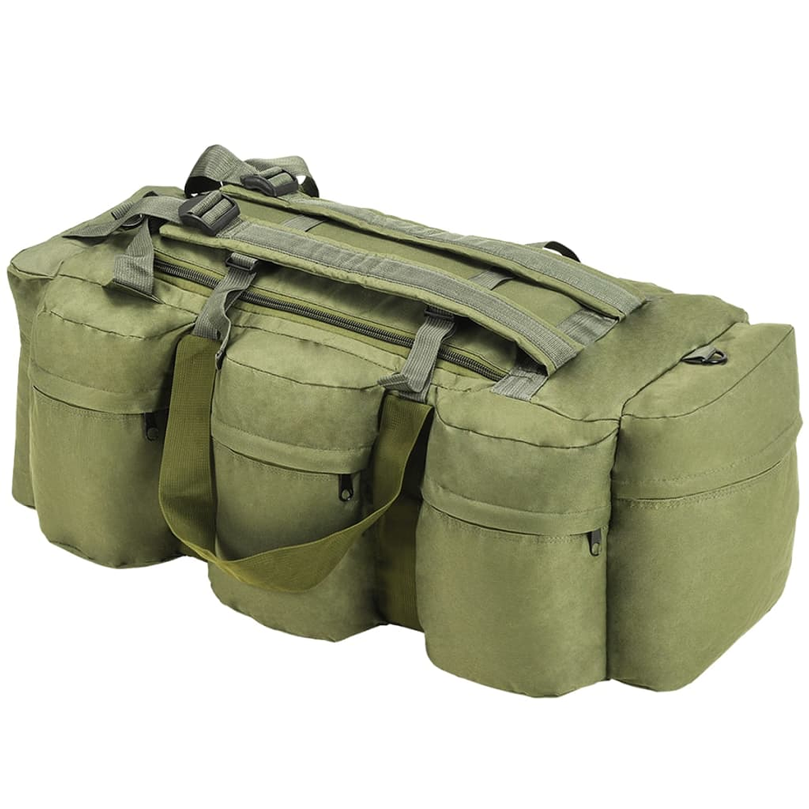 vidaXL Saco de lona estilo militar 3-em-1 45 L verde azeitona 1