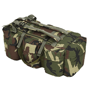 vidaXL Saco de lona estilo militar 3-em-1 45 L camuflagem