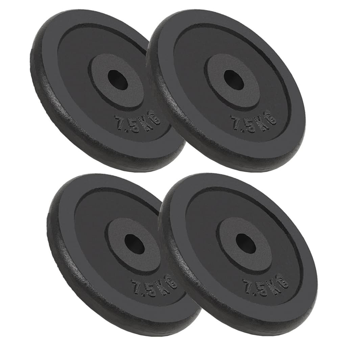 vidaXL Discos de musculação 4 pcs 4x7,5 kg ferro fundido 1