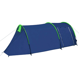 vidaXL Tenda de campismo 4 pessoas azul-marinho/verde