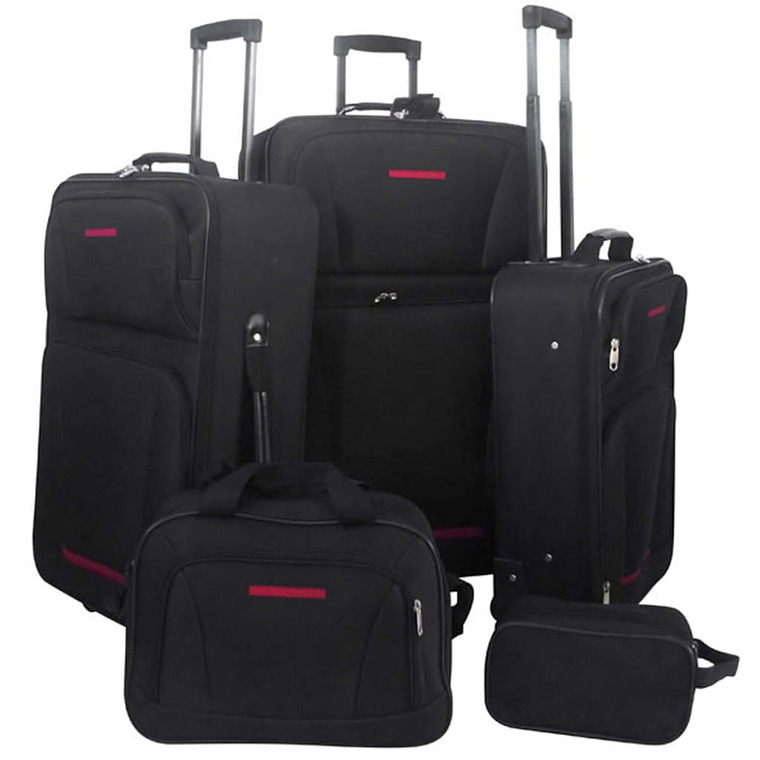 vidaXL Conjunto malas de viagem 5 pcs preto 1