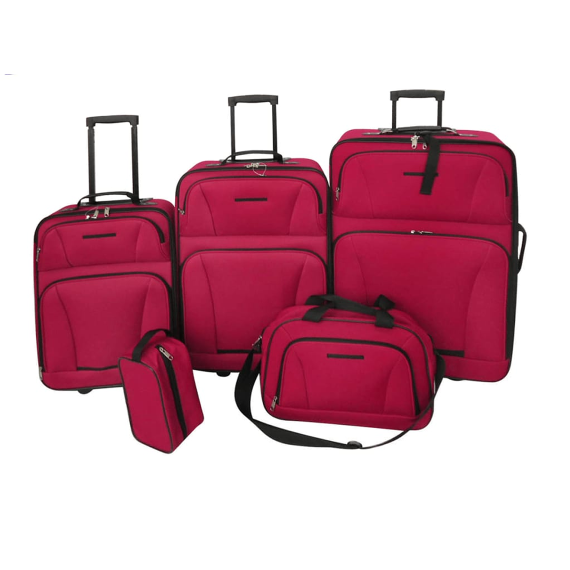 vidaXL Conjunto malas de viagem 5 pcs vermelho 1