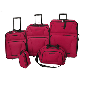 vidaXL Conjunto malas de viagem 5 pcs vermelho