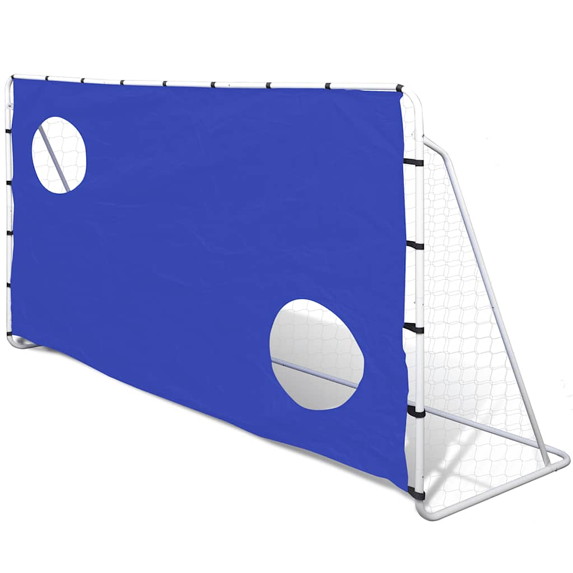 vidaXL Baliza de futebol com parede pontaria 240x90x150 cm aço 1