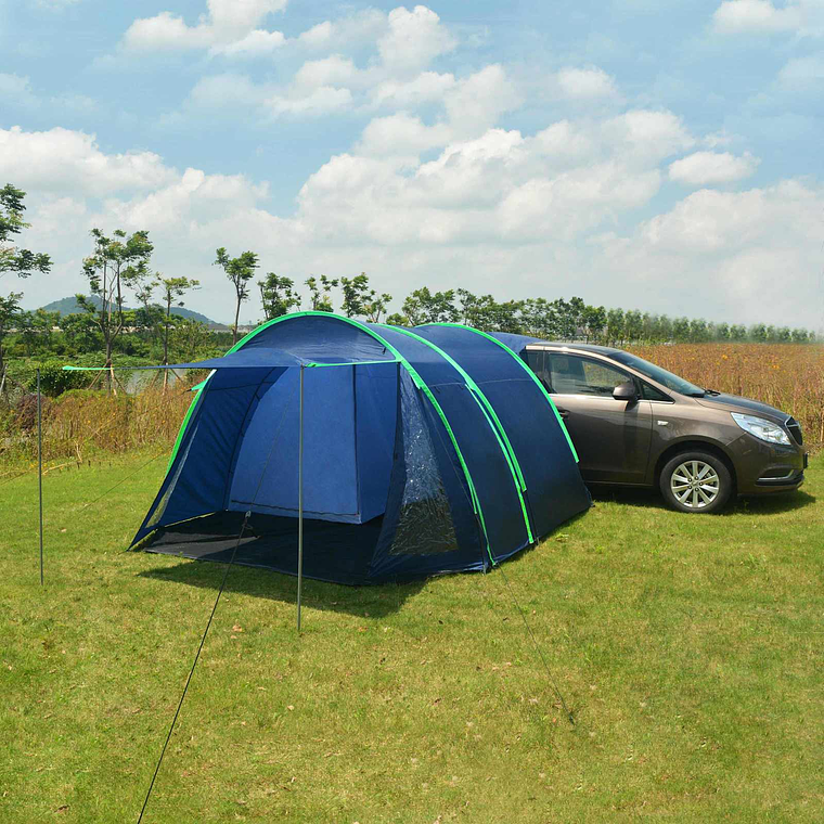 vidaXL tenda para carro Azul Marinho 390 x 330 x 195 cm Poliamida 180T 1