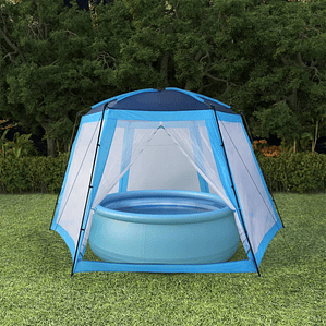 vidaXL Tenda para piscina 500x433x250 cm tecido azul