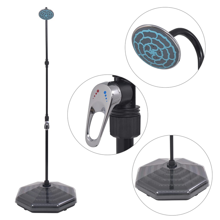 vidaXL Chuveiro solar 20 L alumínio PEAD 1