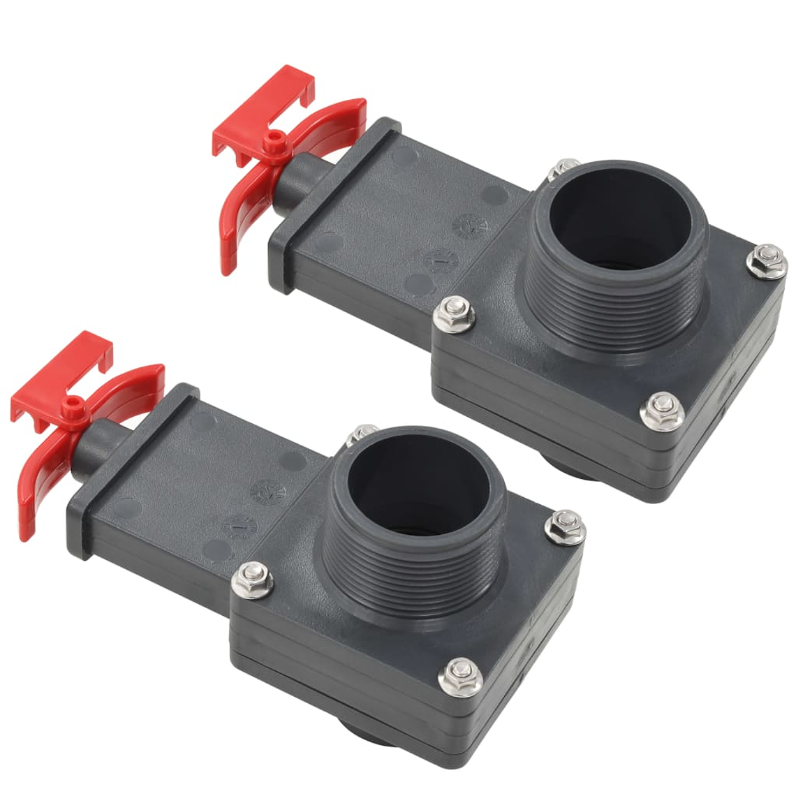 vidaXL Válvula de regulação para piscina 2 pcs 38 mm 1