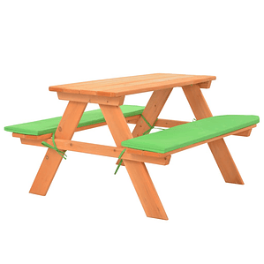 vidaXL Mesa de piquenique infantil c/ bancos 89x79x50cm abeto maciço