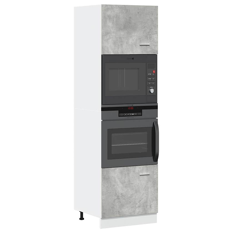 vidaXL Armário para micro-ondas “Lyon” 60x57x207 cm cinza 1