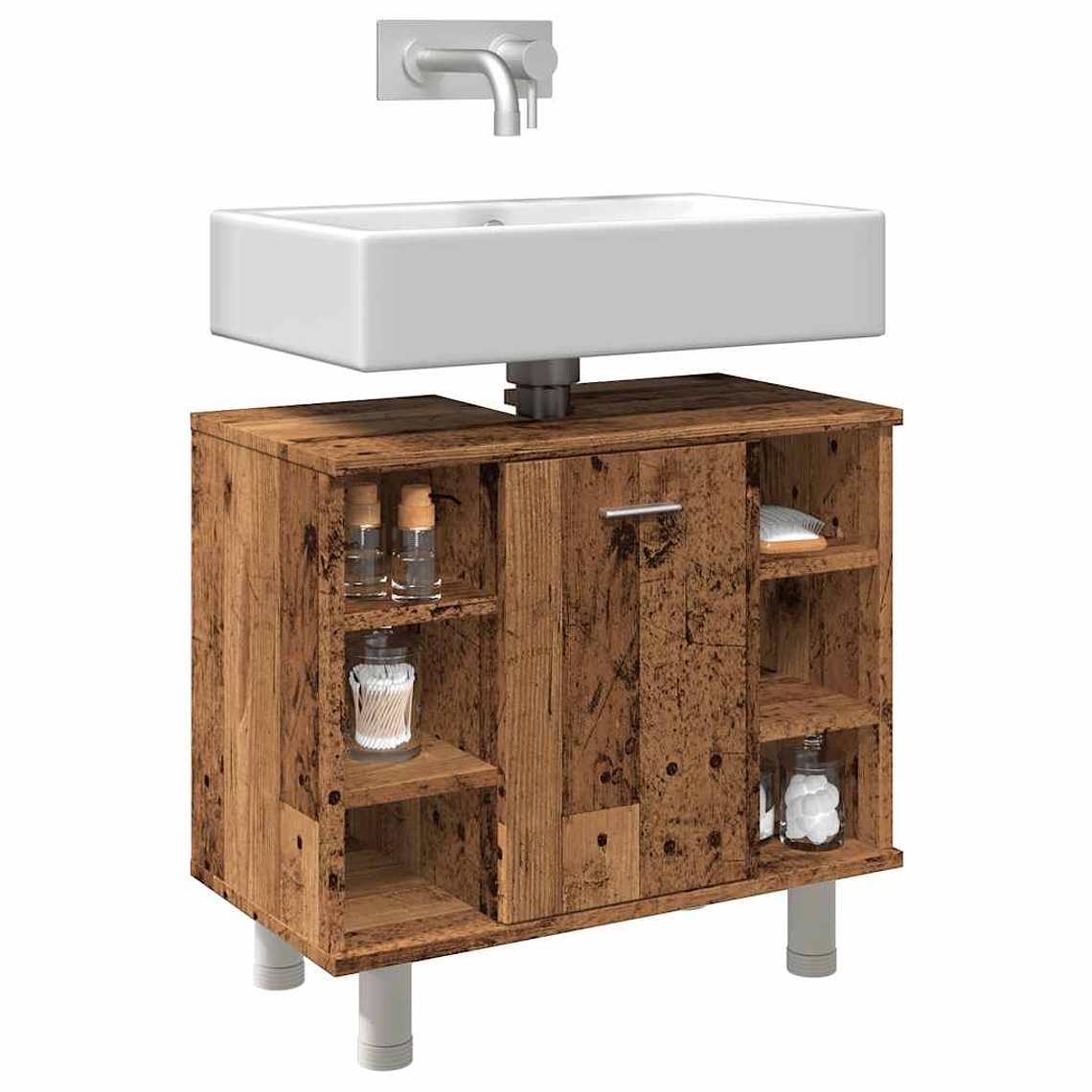 vidaXL Armário WC 60x32x53,5 cm derivados de madeira madeira velha 1