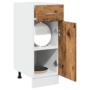 vidaXL Armário inferior c/ gavetas “Lyon” madeira velha