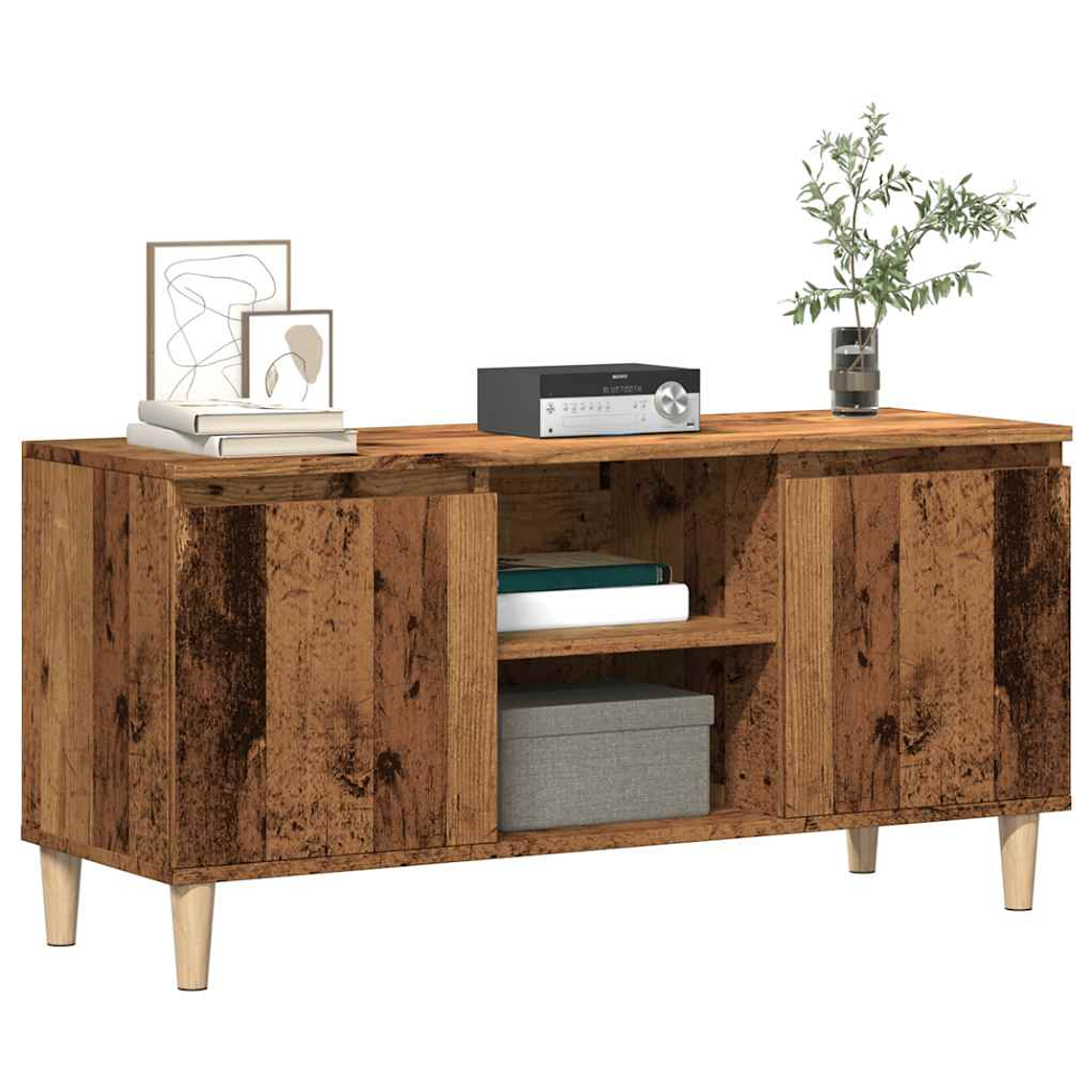 vidaXL Móvel de TV 102x35x50 cm derivados de madeira madeira velha 1