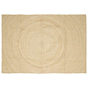 vidaXL Tapete Natural e Branco 200 x 290 cm Juta