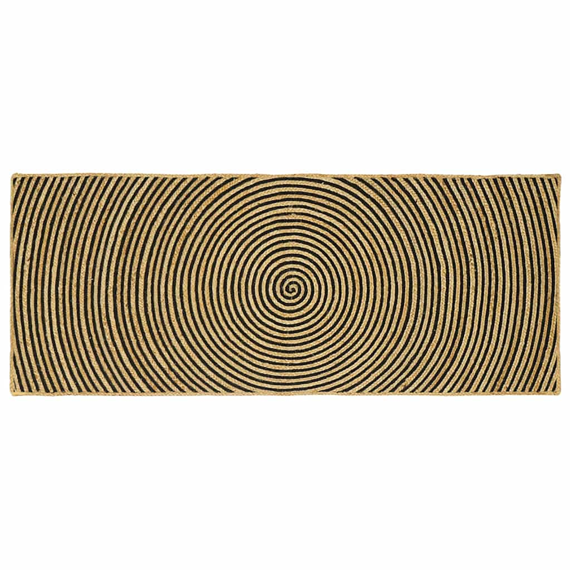 vidaXL Tapete Natural e Preto 80 x 200 cm Juta 1