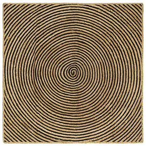 vidaXL Tapete Natural e Preto 120 x 120 cm Juta