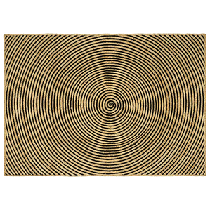 vidaXL Tapete Natural e Preto 120 x 170 cm Juta