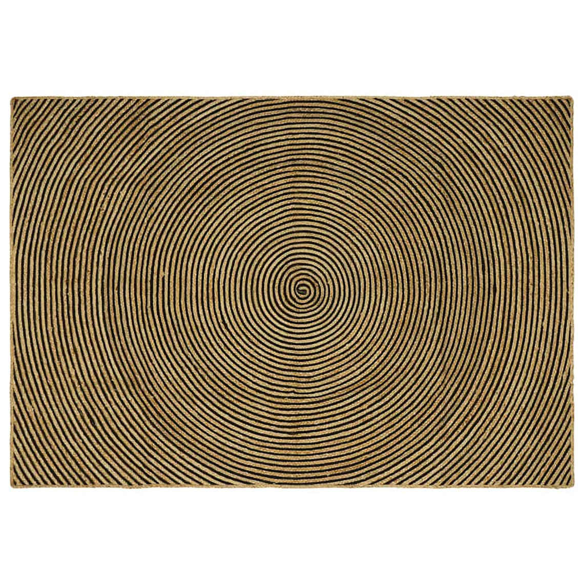 vidaXL Tapete Natural e Preto 200 x 290 cm Juta 1