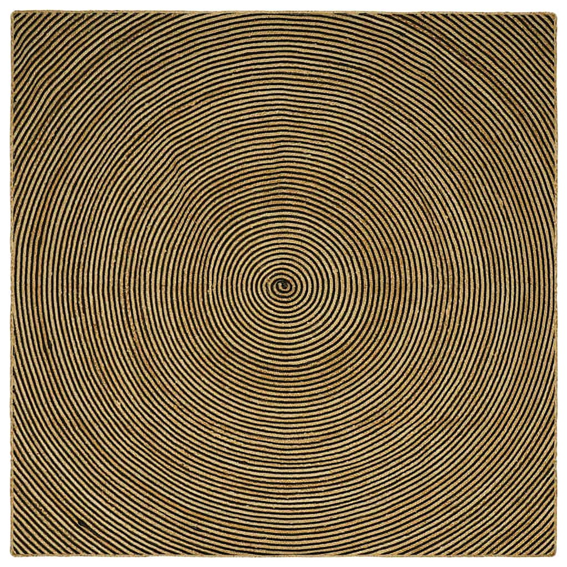 vidaXL Tapete Natural e Preto 240 x 240 cm Juta 1