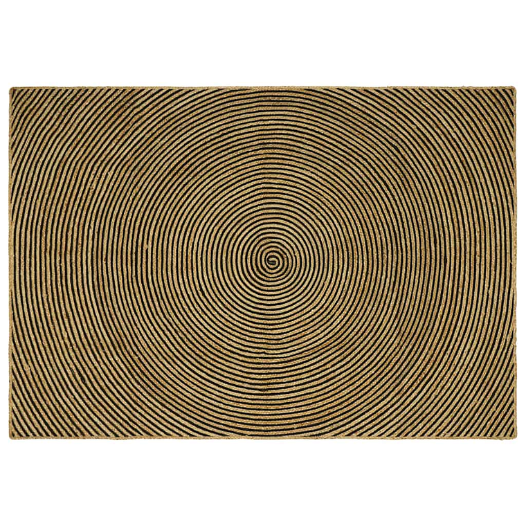 vidaXL Tapete Natural e Preto 240 x 340 cm Juta 1