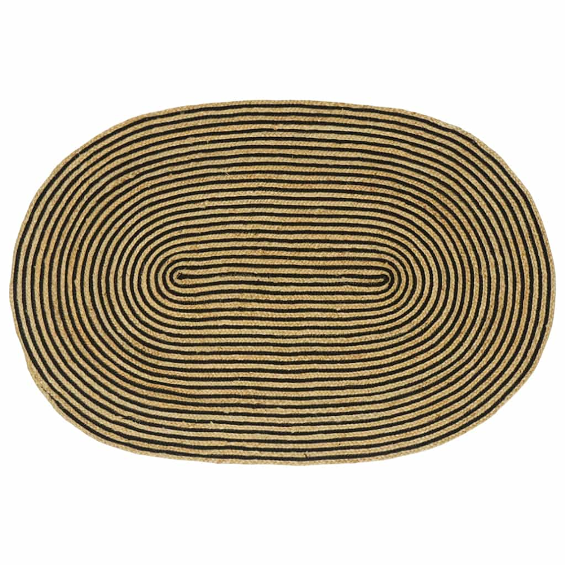 vidaXL Tapete Natural e Preto 122 x 183 cm Juta 1