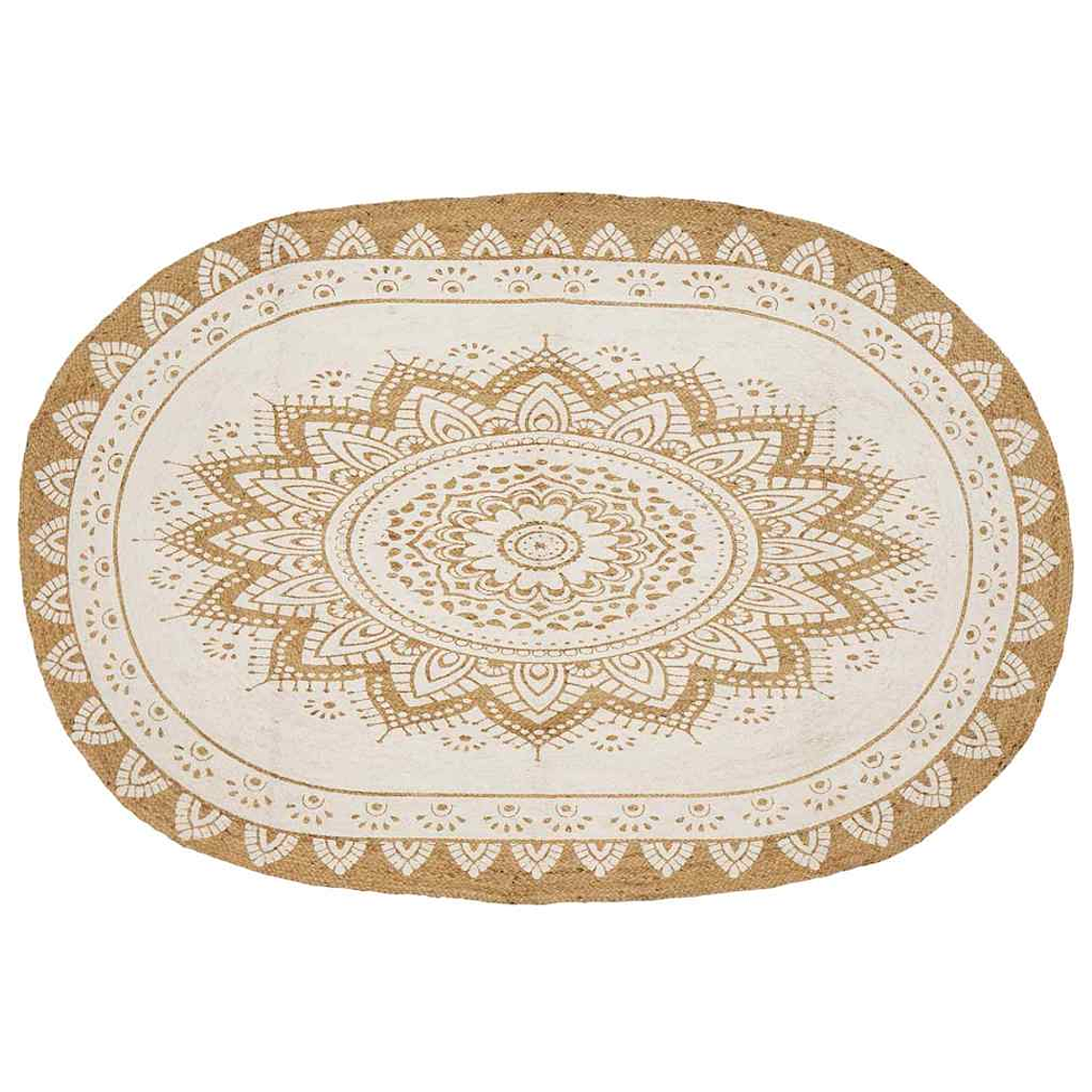 vidaXL Tapete de Juta Floral Natural 205 x 305 cm Juta 1