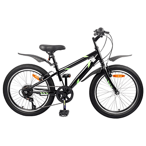 vidaXL Bicicleta Infantil 20 Polegadas 6-Speed para 6-11 Anos Preto