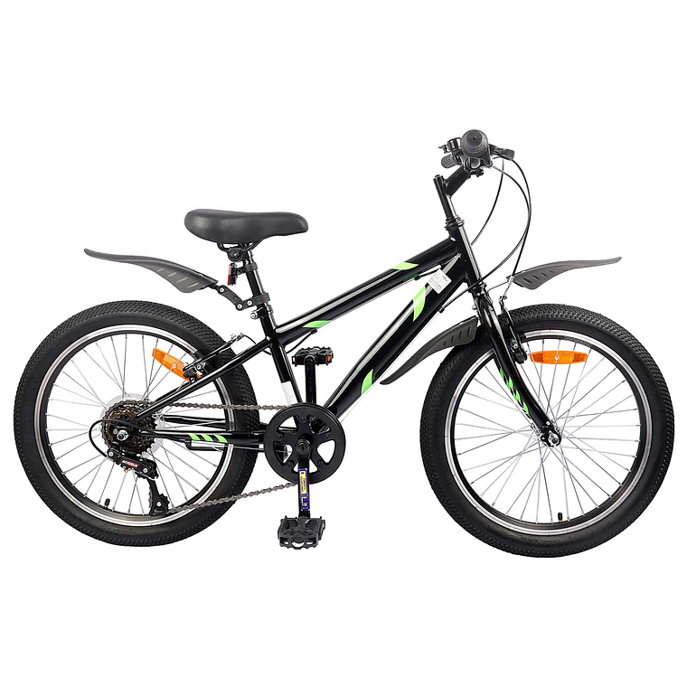 vidaXL Bicicleta Infantil 24 Polegadas 6-Speed para 8-12 anos Preto 1