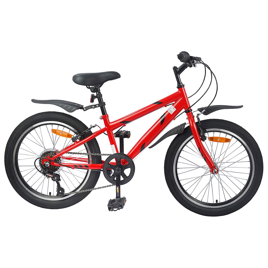vidaXL Bicicleta Infantil 24 Polegadas 6-Speed para 8-12 anos Vermelho 1