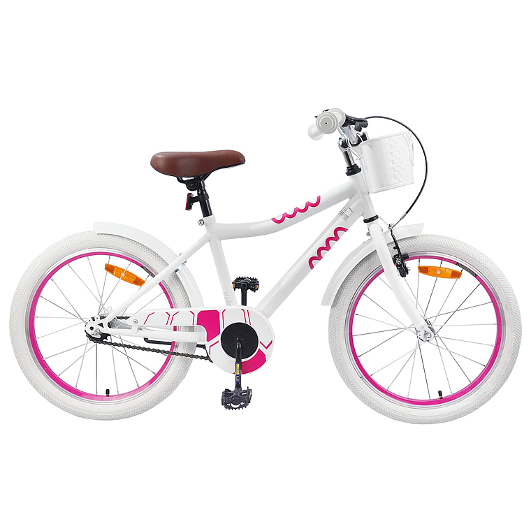 vidaXL Bicicleta Infantil 20 Polegadas para 6-11 Anos Branco 1