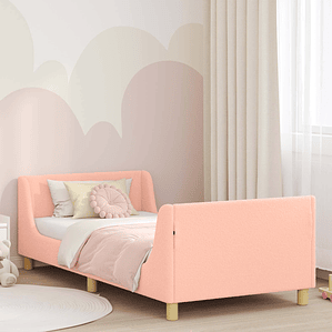 vidaXL Estrutura de Cama Infantil com Cabeceira Rosa 80 x 200 cm