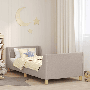 vidaXL Estrutura de Cama Infantil com Cabeceira Cinzento-claro