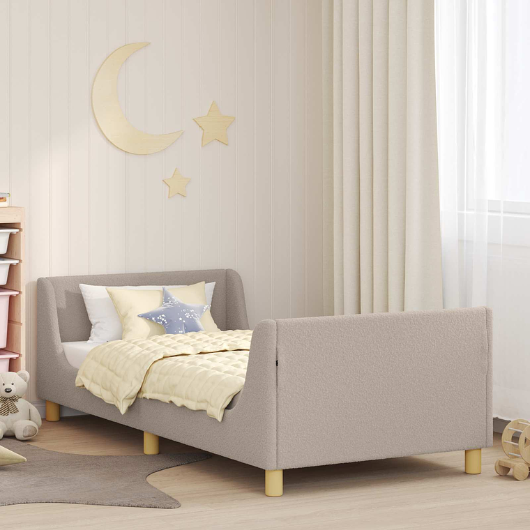 vidaXL Estrutura de Cama Infantil com Cabeceira Cinzento-claro 1