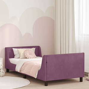 vidaXL Estrutura de Cama Infantil com Cabeceira Roxo 80 x 200 cm