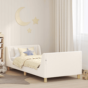vidaXL Estrutura de Cama Infantil com Cabeceira Creme 90 x 200 cm