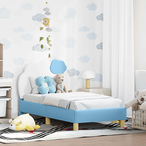 vidaXL Estrutura de Cama para Criança com Cabeceira Azul 70 x 140 cm