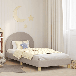 vidaXL Estrutura de Cama Infantil com Cabeceira Cinzento-claro