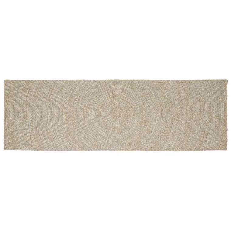 vidaXL Tapetes de área Retangular Natural e Branco 60 x 300 cm Juta 1