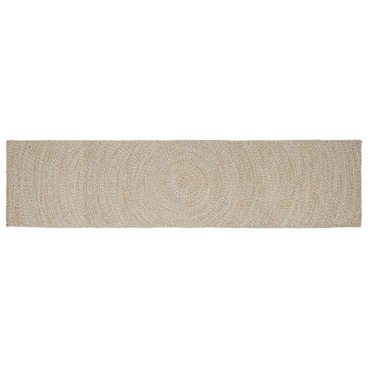 vidaXL Tapetes de área Retangular Natural e Branco 60 x 400 cm Juta 1