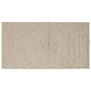 vidaXL Tapetes de área Retangular Natural e Branco 100 x 200 cm Juta